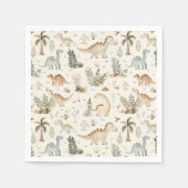 Whimsical Boho Jungle Dinosaur Muster Serviette (Vorderseite)