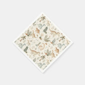 Whimsical Boho Jungle Dinosaur Muster Serviette (Ecke)