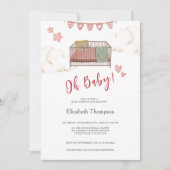 Whimsical Boho Kinderzimmer Bassinet Träume Einladung (Vorderseite)