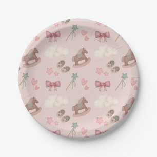 Whimsical Boho Kinderzimmer Bassinet Träume Pferd Pappteller