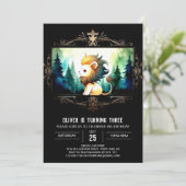 Whimsical Boho Lion Birthday Einladung (Stehend Vorderseite)