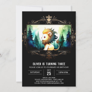 Whimsical Boho Lion Birthday Einladung