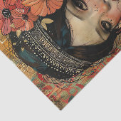 WHIMSICAL BOHO MÄDCHEN DECOUPAY SEIDENPAPIER (Ausschnitt)