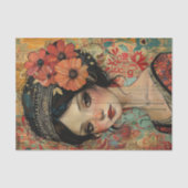 WHIMSICAL BOHO MÄDCHEN DECOUPAY SEIDENPAPIER (Vorderseite)