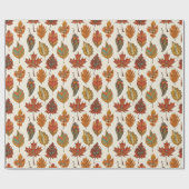 Whimsical Boho Mehrfarbig Herbstlaub Geschenkpapier (Flach)