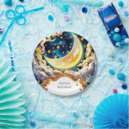 Whimsical Boho Moon Birthday Pappteller