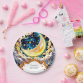 Whimsical Boho Moon Birthday Pappteller (Party)