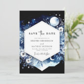 Whimsical Boho Moonlit Wedding Save The Date (Stehend Vorderseite)