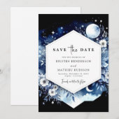 Whimsical Boho Moonlit Wedding Save The Date (Vorne/Hinten)