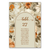 Whimsical Boho Neutral Ivory Sage Floral Wedding Tischnummer (Rückseite)