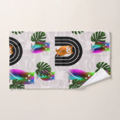 Whimsical Boho Owl & Tropical Monstera Leaf Badhandtuch Set (Handtuch)