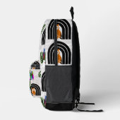 Whimsical Boho Owl & Tropical Monstera Leaf Bedruckter Rucksack (Rechts)