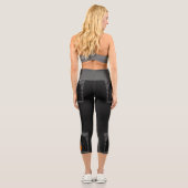 Whimsical Boho Owl & Tropical Monstera Leaf Capri Leggings (Rückseite)