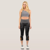 Whimsical Boho Owl & Tropical Monstera Leaf Capri Leggings (Vorderseite)