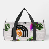 Whimsical Boho Owl & Tropical Monstera Leaf Duffle Bag (Rückseite)
