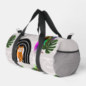 Whimsical Boho Owl & Tropical Monstera Leaf Duffle Bag (Rechte Ecke)