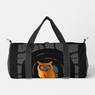 Whimsical Boho Owl & Tropical Monstera Leaf Duffle Bag