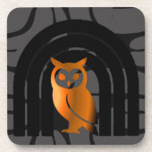 Whimsical Boho Owl & Tropical Monstera Leaf Getränkeuntersetzer (Vorderseite)