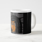 Whimsical Boho Owl & Tropical Monstera Leaf Jumbo-Tasse (Vorderseite Rechts)