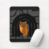 Whimsical Boho Owl & Tropical Monstera Leaf Mousepad (Mit Mouse)