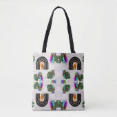 Whimsical Boho Owl & Tropical Monstera Leaf Tasche (Vorderseite)