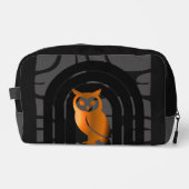 Whimsical Boho Owl & Tropical Monstera Leaf Waschbeutel (Vorderseite)