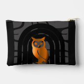 Whimsical Boho Owl & Tropical Monstera Leaf Zubehörtasche (Rückseite)