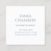 Whimsical Boho Painted Floral Earring Display Card Quadratische Visitenkarte (Rückseite)