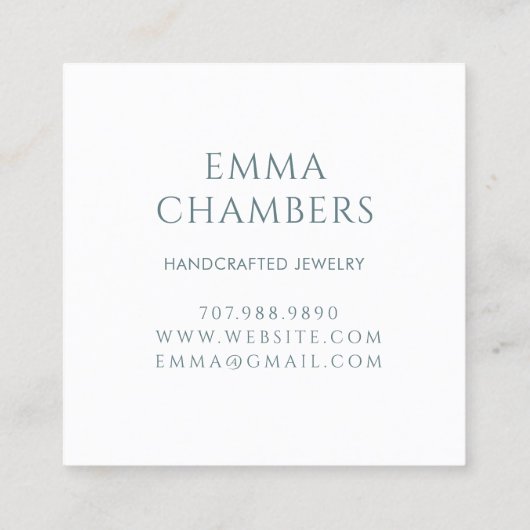 Whimsical Boho Painted Floral Earring Display Card Quadratische Visitenkarte (Rückseite)