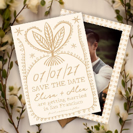 Whimsical Boho Rahmen SAVE THE DATE CUSTOM FOTO