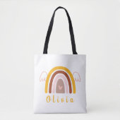 Whimsical Boho Rainbow mit Personalisiertem Namen Tasche (Vorderseite)