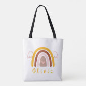Whimsical Boho Rainbow mit Personalisiertem Namen Tasche (Rückseite)