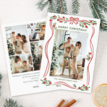 Whimsical Boho Red Christmas Bow Ribbon 5 Foto