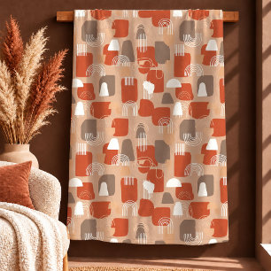 Whimsical Boho Regenbogen Terrakotta Brauner Bettd Fleecedecke