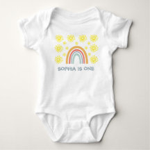 Whimsical Boho Regenbogen und Sonne 1. Geburtstag