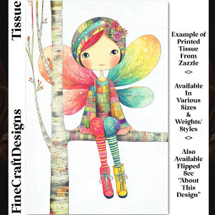 Whimsical Boho Rote Haare Fee DH1RF Decoupage Seidenpapier