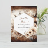 Whimsical boho rustic Hochzeit Save The Date (Stehend Vorderseite)