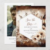 Whimsical boho rustic Hochzeit Save The Date (Vorne/Hinten)