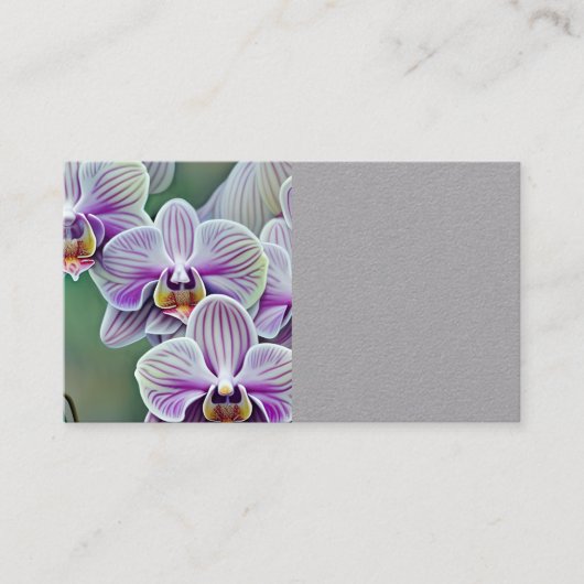 Whimsical Boho Soft Pastel Orchids Triptych Visitenkarte (Vorderseite)
