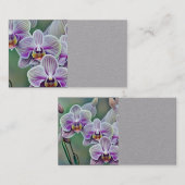 Whimsical Boho Soft Pastel Orchids Triptych Visitenkarte (Vorne/Hinten)