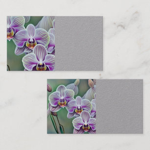 Whimsical Boho Soft Pastel Orchids Triptych Visitenkarte