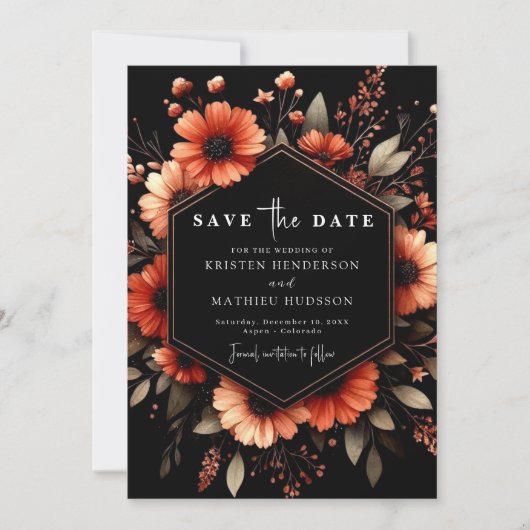 Whimsical Boho Terracotta Wedding Save The Date (Vorderseite)