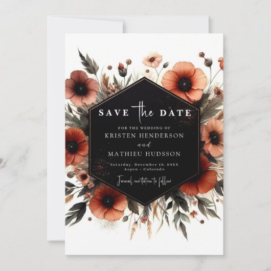 Whimsical Boho Terracotta Wedding Save The Date (Vorderseite)