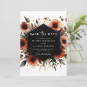 Whimsical Boho Terracotta Wedding Save The Date (Stehend Vorderseite)