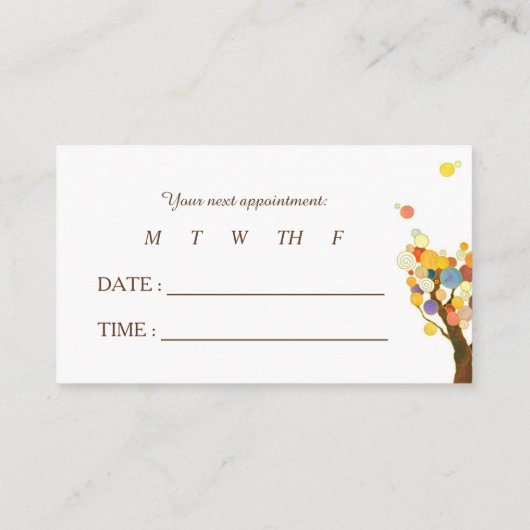 Whimsical Boho Trees Business Termin Karten (Rückseite)