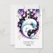 Whimsical Boho Wassercolor Dolphin Geburtstag