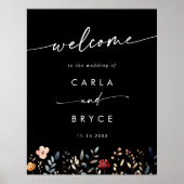 Whimsical Boho Wildflower DIY Wedding Welcome Sign Poster (Vorne)