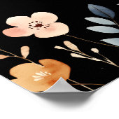 Whimsical Boho Wildflower DIY Wedding Welcome Sign Poster (Ecke)