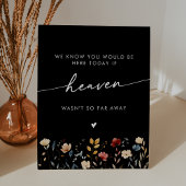 Whimsical Boho Wildflower Heaven Wedding Memorial Sockelschild