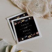 Whimsical Boho Wildflower Monogram Wedding Napkins Serviette